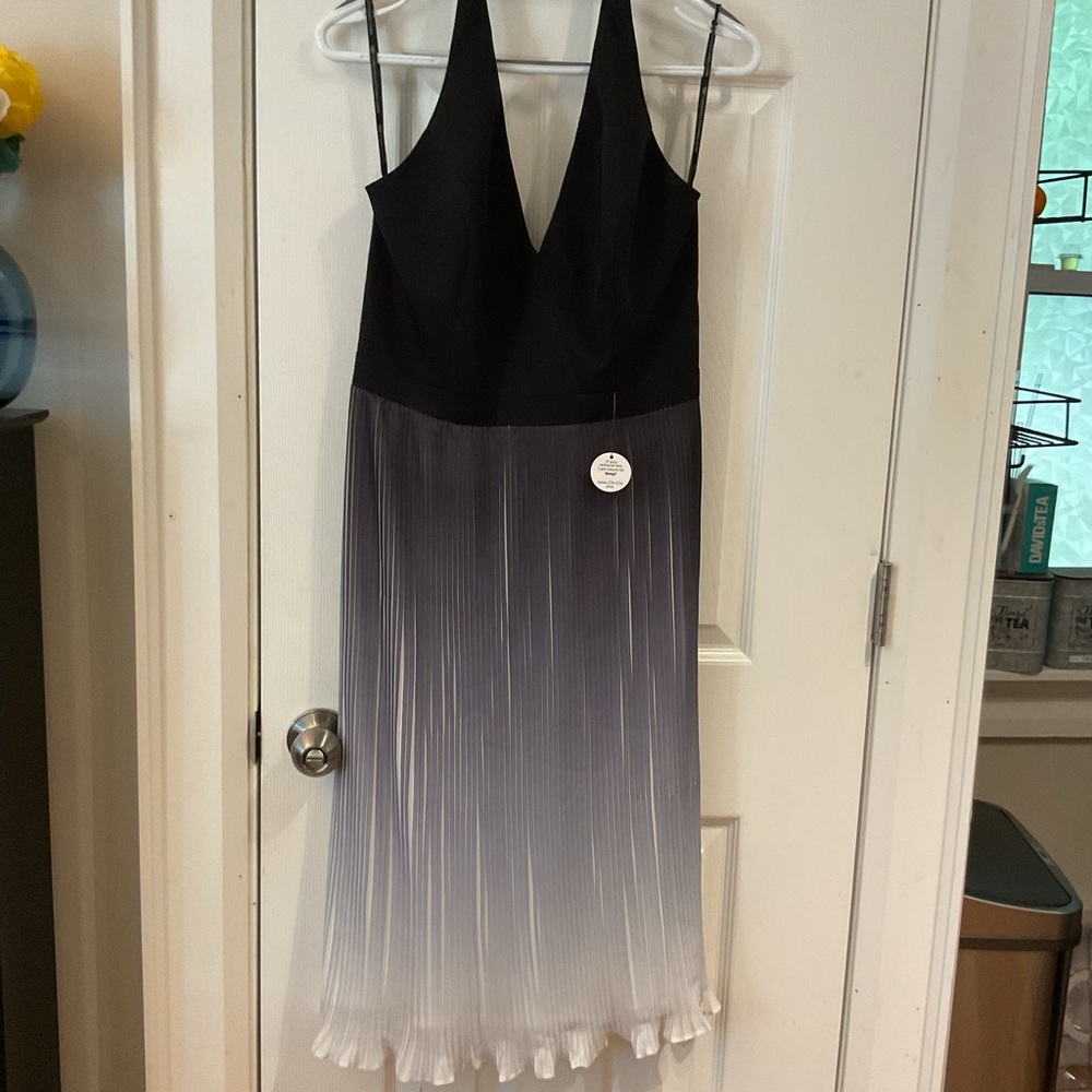 Chi Chi London Black and White Striped Dress size 8